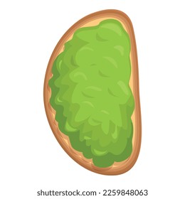 Vegetable avocado toast icon cartoon vector. Wheat vegan. Slice food