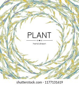 Vegetable background frame with space for text from ears, original design illustration.