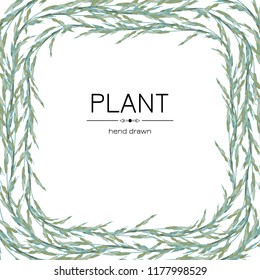 Vegetable background frame with space for text from ears, original design illustration.