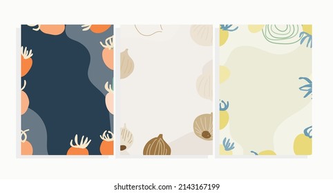 vegetable background template  vector set