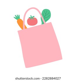 Gemüsebeutel. Essen einkaufen. Vektorgrafik