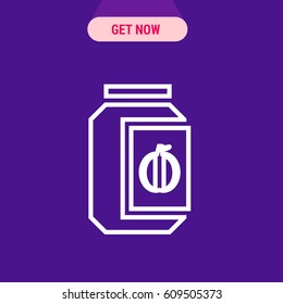 Vegetable Bank Vector Icon, The outlined symbol of tableware for vegetables. Simple, modern flat vector illustration for mobile app, website or desktop app 