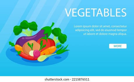 Vegetable banner template vector illustration