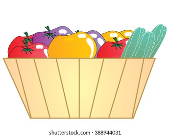 Vegetable Basket Stock Illustrations