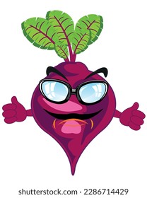 Vegetable beet cartoon on white background is insulated