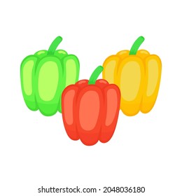 Iconos De Iconos De Ilustración Planos Bell Peppers.