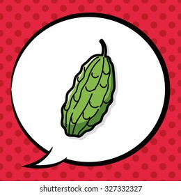 vegetable Bitter melon color doodle, speech bubble