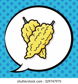 vegetable Bitter melon color doodle, speech bubble