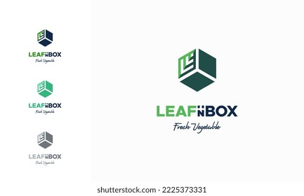 Vegetable Box logo designs concept vector, Nature Nutrition Box logo designs icon