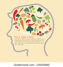 vegetable in Brian, healthy icon, vector format