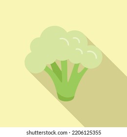 Vegetable broccoli icon flat vector. Cabbage food. Salad sweet