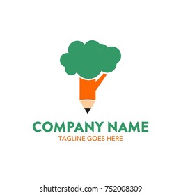 vegetable broccoli logo illustration