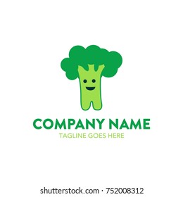 vegetable broccoli logo illustration