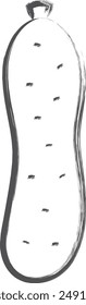 Einzel-Illustrationsgurke mit Gemüsebürste