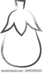 Vegetable brush-drawn single illustration eggplant
