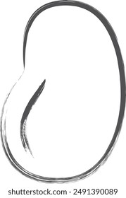 Guisantes de ilustración de un solo artículo dibujados con pincel vegetal