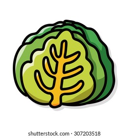 vegetable Cabbage color doodle