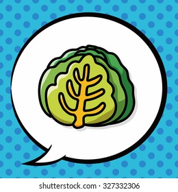 vegetable Cabbage color doodle, speech bubble