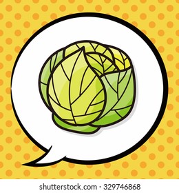 vegetable Cabbage color doodle, speech bubble