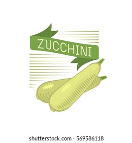 Vegetable cabbage or zucchini badge vector illustration.