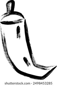 Vegetable calligraphy single item icon chili pepper