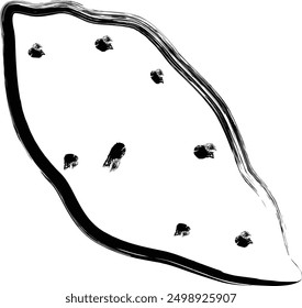 Caligrafía vegetal icono de un solo elemento batata