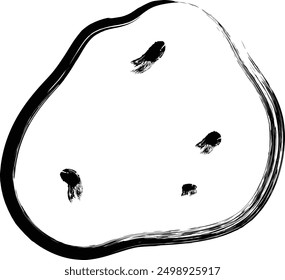 Vegetable calligraphy single item icon potato