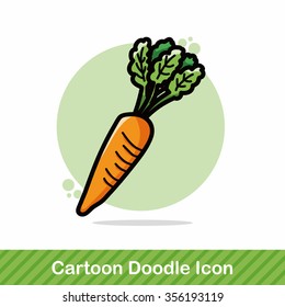 Vegetable Carrot Color Doodle