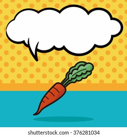 vegetable Carrot color doodle, speech bubble