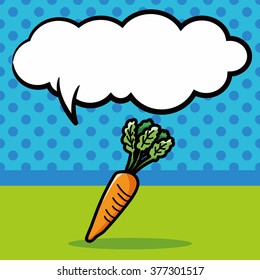 vegetable Carrot color doodle, speech bubble