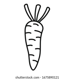 Vegetable carrot icon. Outline vegetable carrot vector icon for web design isolated on white background