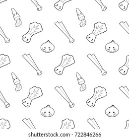 vegetable carrot onion white  radish and radish seamless pattern