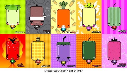 Vegetable cartoon character