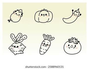 Vegetable cartoon: the cute icons of vegetable 