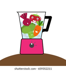 vegetable cartoon to make a healthy cocktail.