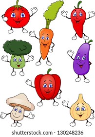 Vegetable cartoon set