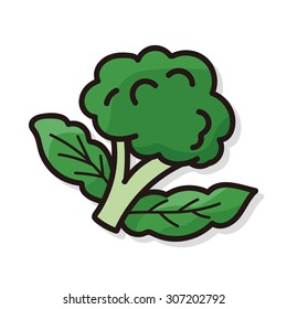 vegetable Cauliflower color doodle