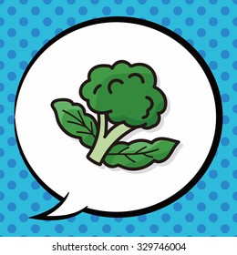 vegetable Cauliflower color doodle, speech bubble
