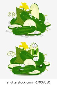 vegetable character cucumber hero
