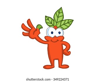 vegetable character illustration logo icon vector
