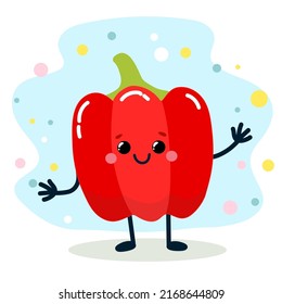 A vegetable with a cheerful face. Vector illustration isolated on white background