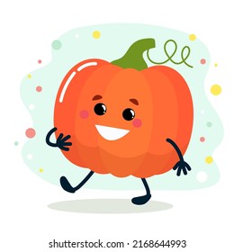 Una verdura con cara alegre. Ilustración del vector aislada en fondo blanco