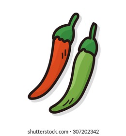 vegetable Chili color doodle
