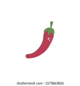 vegetable chili pepper flat style icon vector illustration design