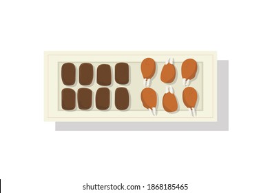 Vegetable Chop Chicken Pakoda vector illustration isolated on white background