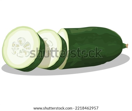 Vegetable, and Chopped Winter Melon, Wax Gourd or Chalkumra Isolated on White Background. vegetable food Foto stock © 