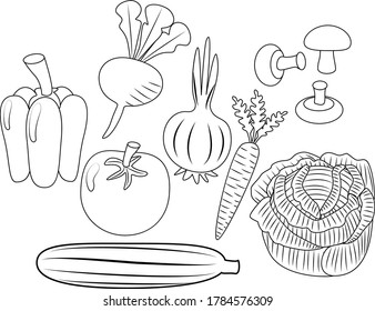 healthy foods black and white clipart