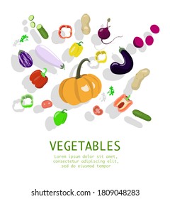 Vegetable collection in flat style. Banner design
