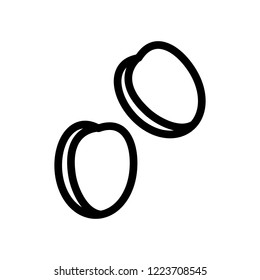 Vegetable collection - olive. Line icon of two whole olives. Vector Illustration 