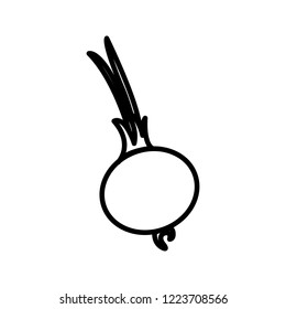 Vegetable collection - onion. Line icon of whole onion bulb. Vector Illustration 